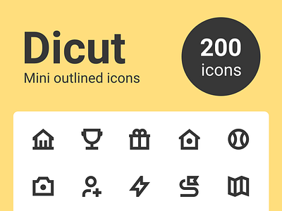 Dicut - Mini outlined icons android business dicut finance icons icons set ios line outlined vector