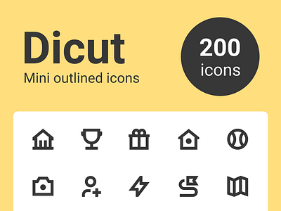 Dicut - Mini outlined icons