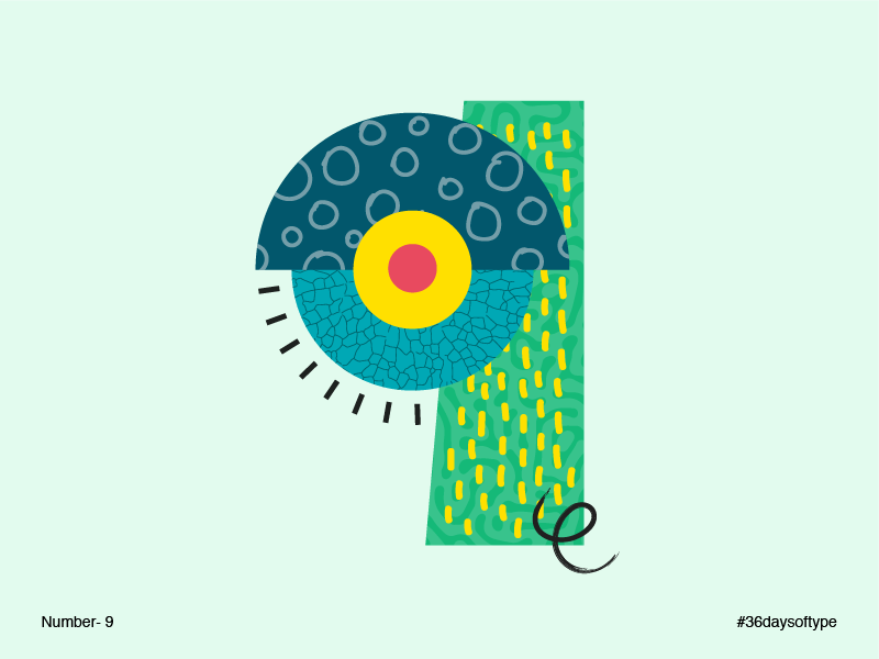 Number 9 - #36daysoftype 9 art abstract vector graphic 36daysoftype number typography illustration
