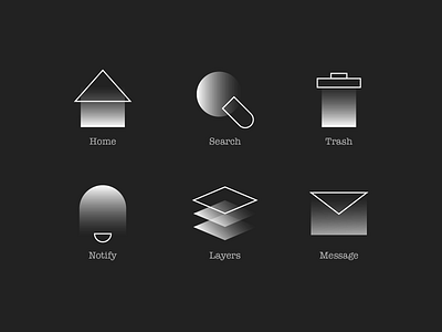 Gradient Icons app gradient icon icons illustration simple ui vector web