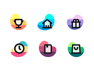 Colored backdrop - Icons exploration art geometric gradient graphic icon set icons illustration logo minimal ui vector web