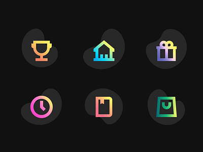 Gradient icons for web app app art design gradient graphic illustration logo ui vector web