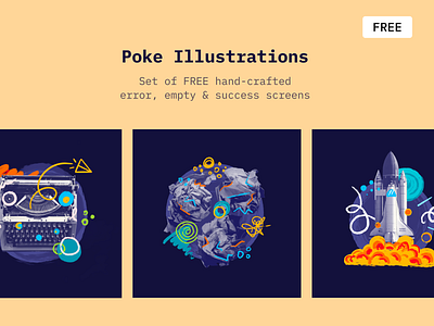 Poke - Free Illustrations app free freebies graphic hand drawn illustration illustrations poke procreate web