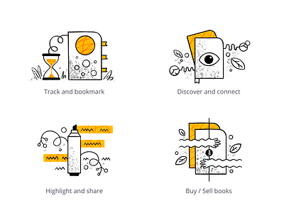 The Reader - App illustrations