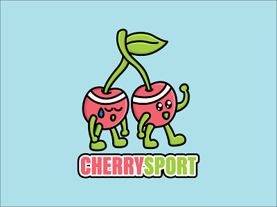 CherrySport cherry fruit graphic design illustration logo vector