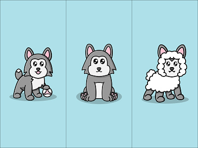 Cute Wolf Mascot Illustration