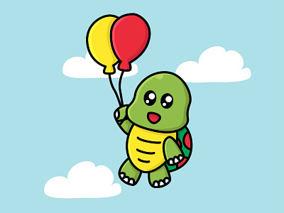 Turtle Up with Balloon