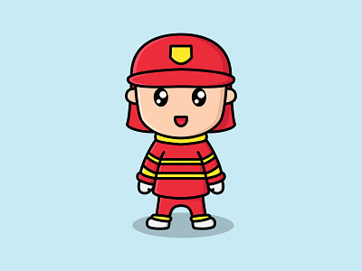 Cute Fireman animation cartoon cartoon character cute character cute mascot fireman graphic design illustration logo