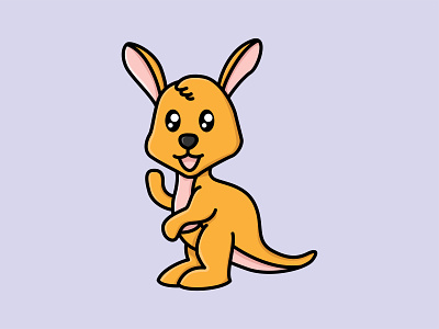 cute kangaroo animation australia animal cartoon cartoon character cute animal cute cartoon cute character cute kangaroo digital drawing graphic design illustration kangaroo logo