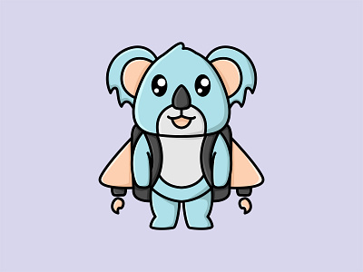 Koala Rocket animal cartoon cartoon character cute animal cute cartoon cute koala graphic design illustration koala koala rocket rocket to the moon vector