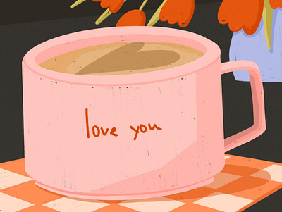 love evening art coffee color illustration evening flowers free drawing illustration illustration for the article love love evening pink mug visual art