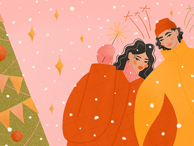сelebration wallpaper: love christmas christmas tree free drawing holiday illustration illustration for the article love new new year snow visual art