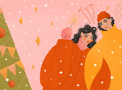 сelebration wallpaper: love christmas christmas tree free drawing holiday illustration illustration for the article love new new year snow visual art