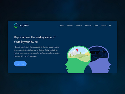 i-Spero debut depression design hero interface ui ux web design