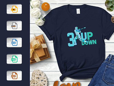 BASEBALL T-SHIRT DESIGN WITH 10 FREE TEE MOCUPS