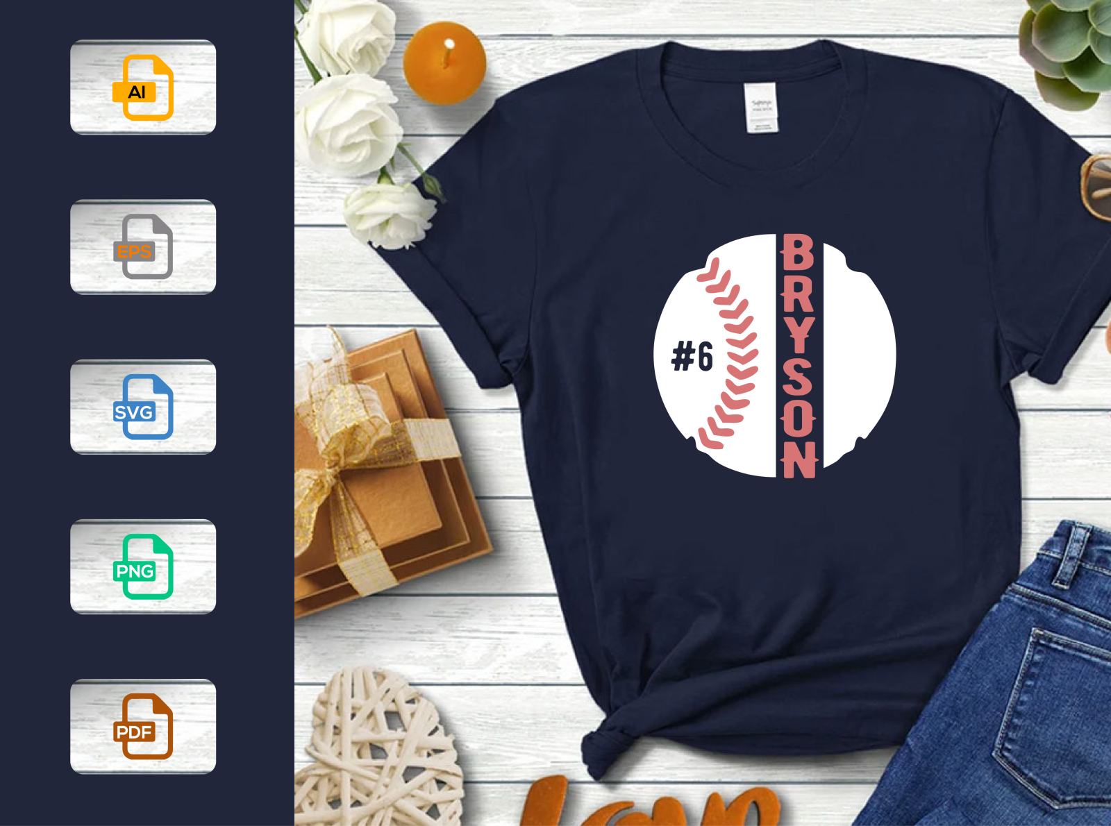 Base ball t-shirt design BRYSON + FREE PSD T-SHIRT MOCKUP by ...