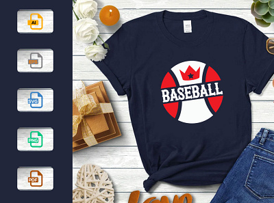 Baseball T-Shirt Design Template printing