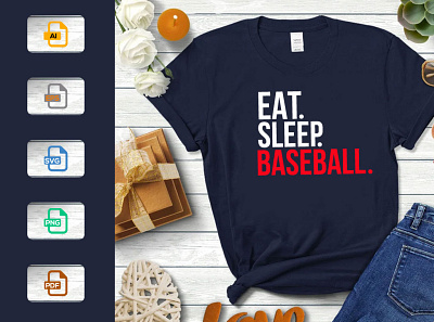 Baseball T-Shirt Design Template printing