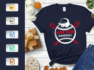 Baseball T-Shirt Design Template printing