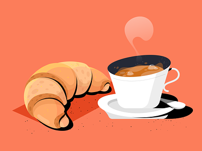 Croissant 2d adobe illustrator art cartoon coffee color croissant daily design digital drawing flat food graphic design illustration procreate sketch styleframe texture vector