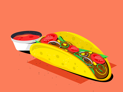 Taco 2d art daily design digital flat food graphic design icon illustration mexico procreate sketch tacos vector