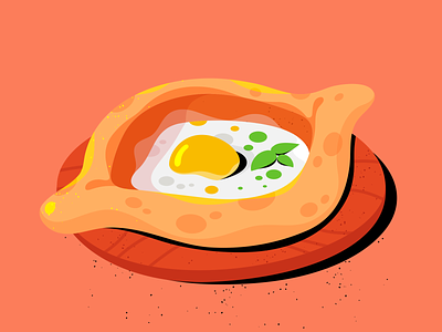 Khachapuri 2d adobe illustrator daily design drawing food illustration khachapuri procreate texture vector