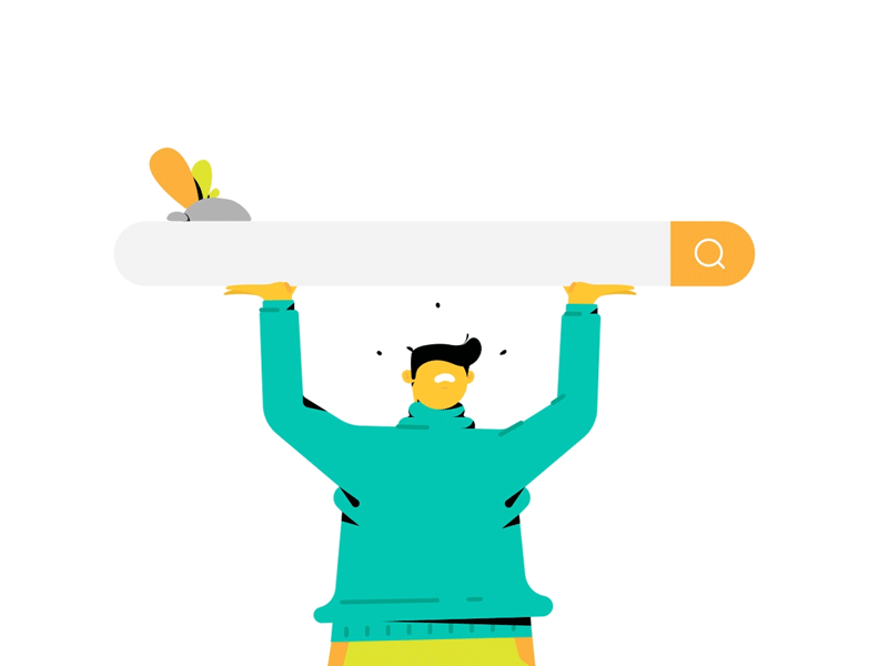 Search Bar styleframe boy experience 2d gif search loop icon landscape animated gif daily ui design explore flat character after effects vector illustration animation