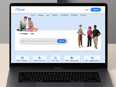 Found - A website for students & job seekers app branding college finder design educational website figma find job graphic design job seeker ui ux ux designer ux projects web app web design website