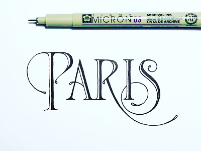 Paris lettering sketch art nouveau handlettering lettering paris process sketch wip