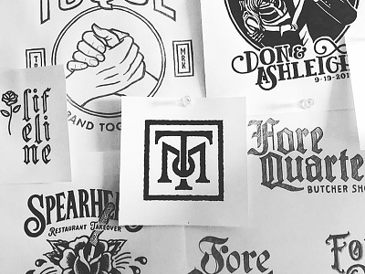 Assorted Logo Sketches branding design graphic design handlettering illustration logo process sketch typography