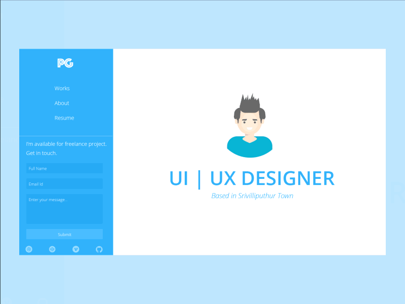 Personal Website concept design creative design designer freelancer personal portfolio scrolling ui design ux design website