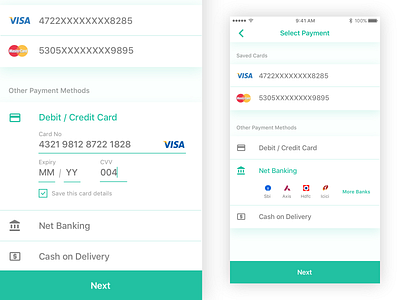 Select Payment Screen by Prem on Dribbble