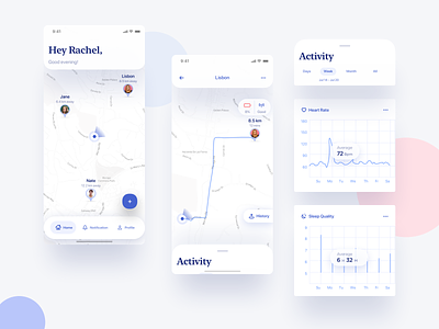 Tracking Watch App activity activity tracker analytics chart fitness app futuristic ui graph health ios app minimal mobile app track tracking ui design watch