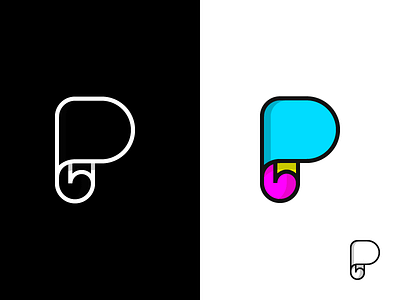 PrintColor blend cmyk color letter logo p paper print