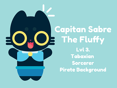 Captain Sabre The Fluffy Infographic dnd illustration pirate sorcerer tabaxian vector