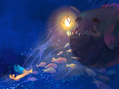 The Little Mermaid. Illustration. artwork book character childrens book childrens iilustration design digital fish illustration mermaid ocean picture sea water