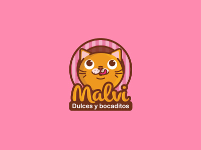 Malvi branding candy cat cute logo sweet