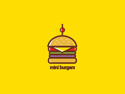 Mini burgers burger cheese food icon logo