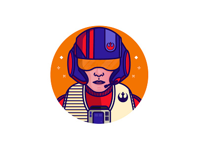 Poe Dameron character icon illustration movies pilot poe dameron portrait star wars