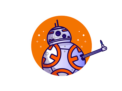 BB-8 bb8 character droid icon illustration ligther like movie star wars