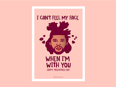 The weeknd cards face illustration love lyrics portrait the weeknd valentines day