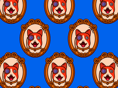 Sir Corgi animals corgi cute dog illustration pattern portrait wallpaper