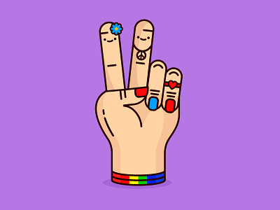 Peace & Love ✌ cute hands hippie illustration love sticker vector