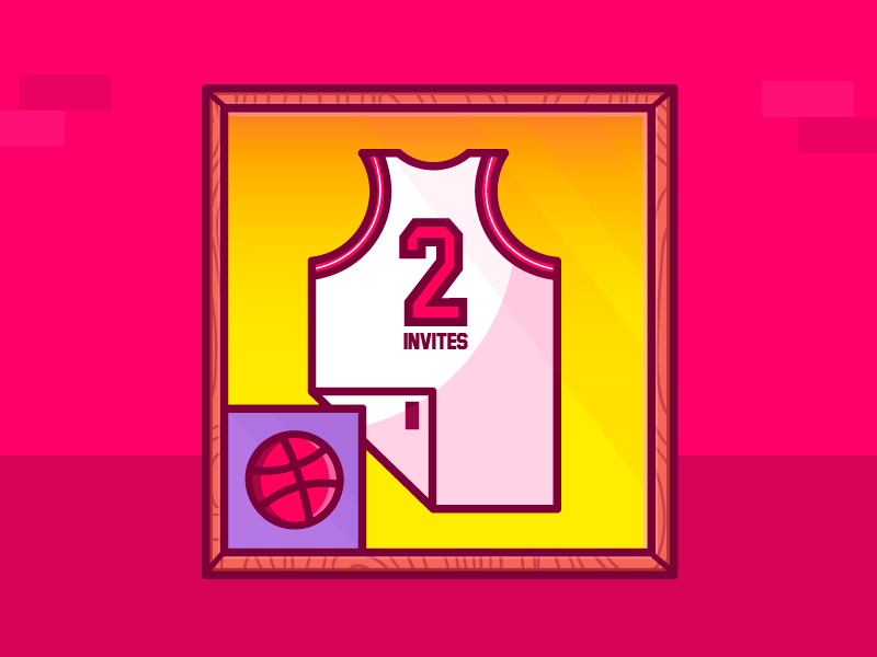 2 Invites ball basketball dribbble invite icon illustration invite jerseys player