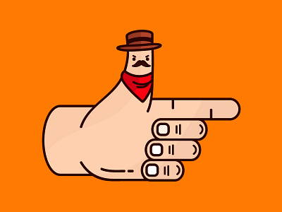 Bang bang cowboy finger funny gun hand icon illustration pistol