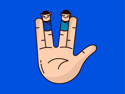 Live long and prosper finger hand icon illustration movies spock star trek vulcan
