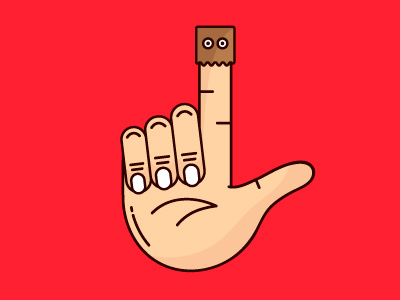 Loser bag finger funny hand icon illustration loser vector