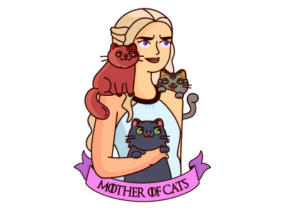 Mother of cats cat cute game of thrones got illustration mother