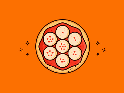 Dragon Ball Pizza cook dragon ball food icon illustration pizza recipe