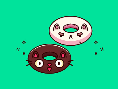 Doughnuts bee and puppycat cartoons cat cute dessert food icons illustration kikis delivery service